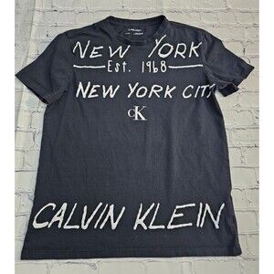 Calvin Klein Jeans T-Shirt XS Black Graphic New York City Logo Print Men’s Tee